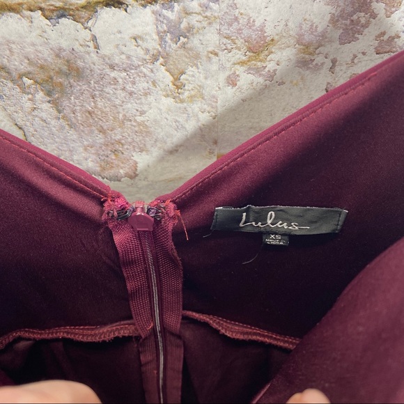 Lulus Maroon Prom Elegant Dress XS - Picture 6 of 6